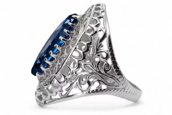 Vintažiniai papuošalai Žiedas Sapyras 925 sidabras vrc090s